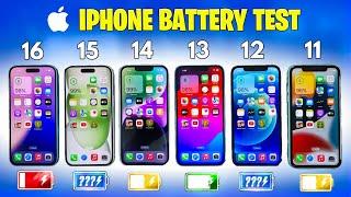 Battery Drain Test - iPhone 16 vs 15 vs 14 vs 13 vs 12 vs 11 - ios 18.1 Battery Test