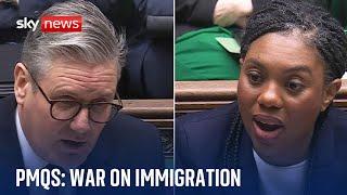 PM Keir Starmer and Kemi Badenoch clash over immigration at PMQs