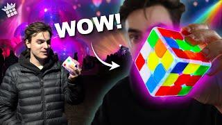 I took a LIGHT-UP Rubik's CUBE to a FESTIVAL! ShengShou Lustrous Light-Up 3x3!