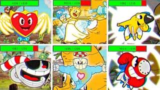 Cuphead + DLC - All Super Attacks With Health Bars Comparison