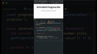 Animated Progress Bar in CSS and JS