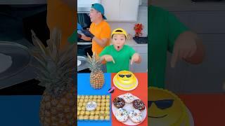 Emoji cake vs ketchup ice cream  challenge! #funny by Ethan Funny Family