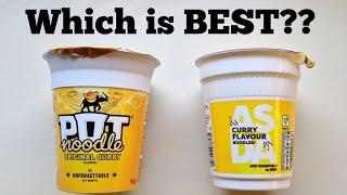 POT Noodle Vs ASDA JUST ESSENTIALS CURRY FLAVOUR Comparison