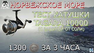 ТЕСТ КАТУШКИ БЕЛУГА ТАГАРА 10000НОРВЕЖСКОЕ МОРЕ1300 МОНЕТ ЗА 3 ЧАСАРусская Рыбалка 4 (РР4)