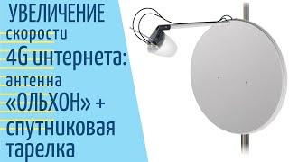 Увеличение скорости 4G интернета: антенна "Ольхон"+спутниковая тарелка