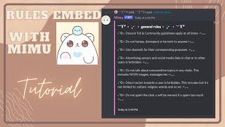 ༊*·˚ How to setup rules embed | mimu | tutorial | Pinky