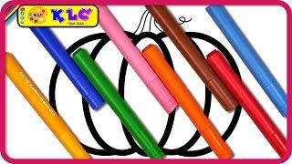 ( Vegetables ) Pumpkin and BIG Marker Pencil Coloring / Glitter Pumpkin / KLC Kids Table