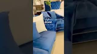 Blue sofas, blue dining room and so much blue home decor