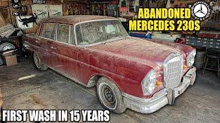 Erste Wäsche seit 15 Jahren: In der Garage stehengebliebener Mercedes 230S! | Autorestaurierung