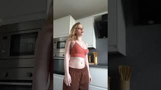 Blonde girl belly burps