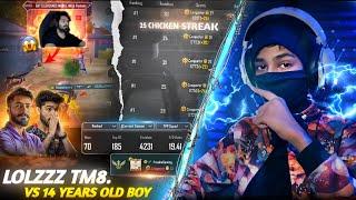 Lolzzz TM8' VS 14 YEARS OLD BOY| 25 CHICKEN STREAK CLUTCHES IN CONQUEROR LOBBY #bgmi