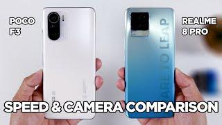 Poco F3 vs Realme 8 Pro SPEED TEST & CAMERA COMPARISON | Zeibiz