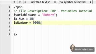 Tutorial 4 - PHP Variables