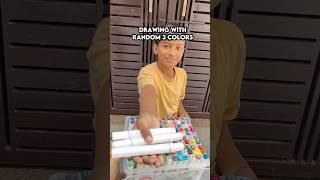 Doing 3 COLORS Challenge By Kids ️ #artshorts #artvideos