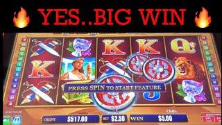  YES..BIG WIN  BULL RUSH SLOT MACHINE  POKIE WINS