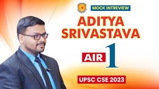 Aditya Srivastava AIR 1 IAS - UPSC CSE Topper 2023 | UPSC Mock Interview | Vajirao & Reddy Institute