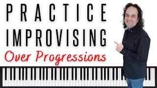 Improvisation practice over chord progressions