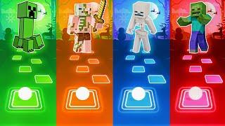 Creeper Rap vs Pigman Rap vs Skeleton Rap vs Zombie Rap | Tiles Hop EDM Rush