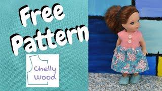 Free Doll Clothes Patterns: Miniature Doll Dress with Tiny Buttons