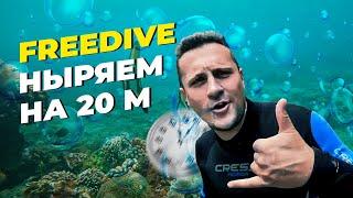 Учимся нырять на 20 метров без акваланга! Freedive. Nusa Penida. Путешествия 2022.