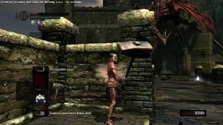 Dark Souls ptde. SL1. Минибосс Красная Виверна за 2 удара ( с кольцом с красным камнем, no damage)