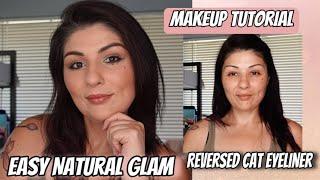 Easy Natural Glam Makeup Tutorial|FT. Viral Reversed Cat Eye |PerkiPerkins