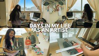 DAYS IN MY LIFE AS AN ARTIST⎯ productive days WFH, packing order, a studio vlog