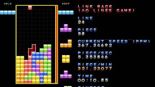 [Nullpomino] Tetris 40L Line Race 19.28 seconds (New World Record)