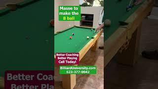 MASSE THE 8 BALL IN REG SPEED AND SLOW-MO #billiardtricks #shorts #trickshot #trickshots