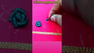 thread Spring Stitching #aariwork #handembroiderywork #maggamworktutorial #youtubeshorts #nehar