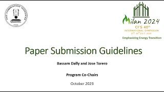 40th ISOC Paper Submission Guide