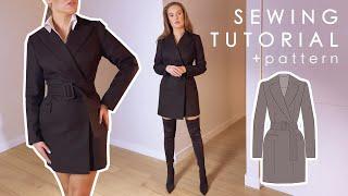 Unlined Blazer Style Dress Sewing Tutorial + Pattern Download |Luster Blazer Dress|