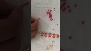 How make beaded embroidery bracelet video design for beginners #video #beadedjewelry #bracelet