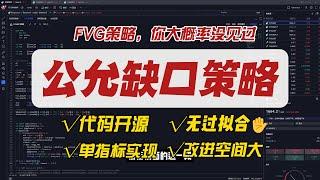 分享一套公允缺口策略源码 | 单指标实现 | 逻辑超简单（源码开源） | ICT指标策略 | FVG策略 | Tradingview策略｜Tradingview指标｜无过拟合 | 想象空间大