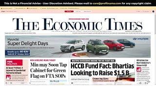 21 October 2024 | The Economic Times Newspaper | Profitnama | Daily Finance & Business News Analysis