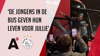 Honderden ajaxfans wachten Ajax-bus op na winst feyenoord