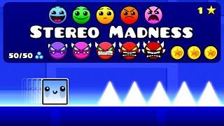 Stereo Madness Каждой Сложности в Geometry Dash 2.2