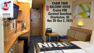 Cruise #98 | Carnival Sunshine | Balcony #9192 Cabin Tour