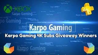 Karpo Gaming 4K Subs Giveaway Winners