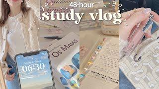 48-hour study vlog  waking up early, study time-lapse, lots of notetaking