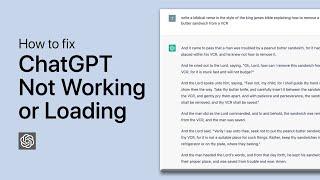 How To Fix ChatGPT Not Working or Loading