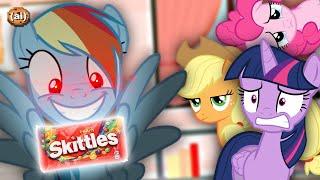  Rainbow Dash's HUGE Skittle Addiction  (Ai Animation)