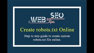 How to Create robots.txt file Online for HTML Website and PHP Website.