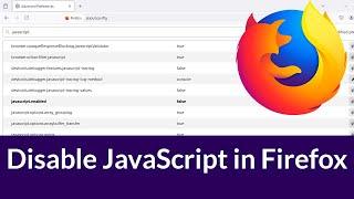 How to Disable JavaScript in Mozilla Firefox?