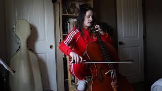 Slav squatting while playing the cello