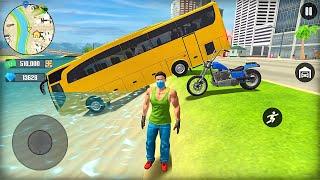 Bus, Police Car and Bike Driving in Open World Game - Android Gameplay