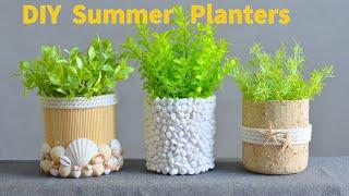 Summer Planters DIY / Simple Seashell Plant Pots / Sea Shell vase / Летние кашпо для цветов