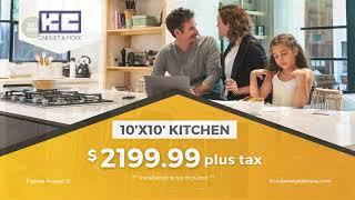 New Specials! 10'x10' Kitchen → $2,199.99 plus tax | Expires August 31 | KC Cabinet & More