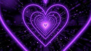 Heart TunnelPurple Heart Background | Neon Heart Background Video | Wallpaper Heart [10 Hours]