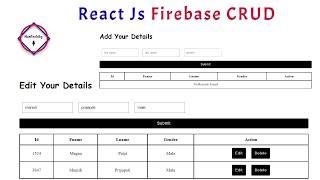 React Js & Firebase CRUD Operation With Real Time Database By NonTechBg | #reactjs #ajax #firebase